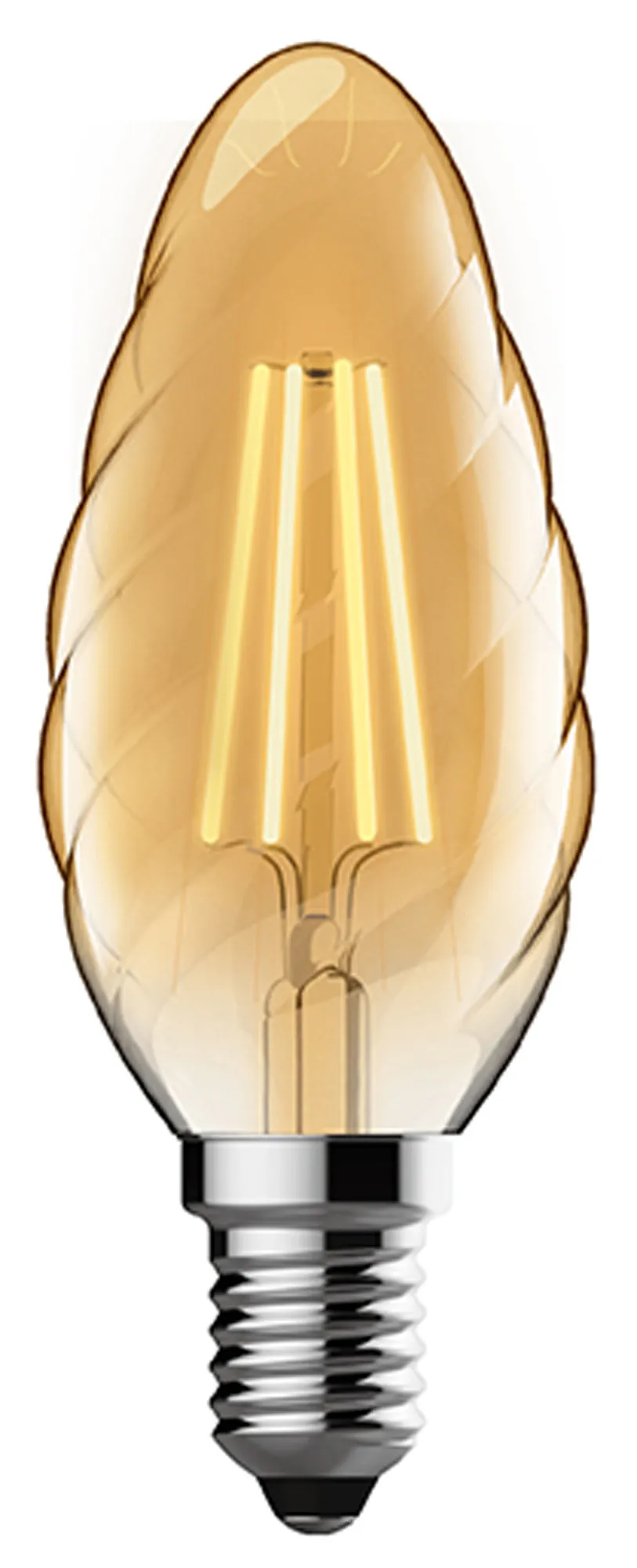 763425133  Value Vintage LED Candle Twisted E14 4W 2200K 330lm